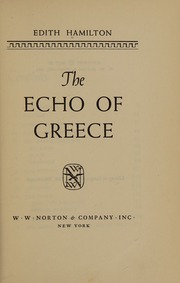 Cover of edition echoofgreece0000hami