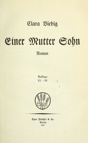 Cover of edition einermuttersohnr00vieb