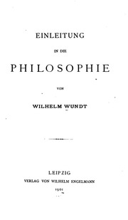 Cover of edition einleitungindie01wundgoog