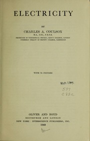 Cover of edition electricity00coul