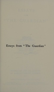 Cover of edition essaysfromguardi0000pate