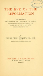 Cover of edition eveofreformation00gasq