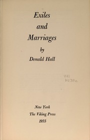 Cover of edition exilesmarriages00hall