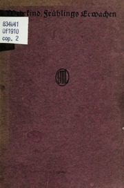 Cover of edition fruhlingserwache00wede_0