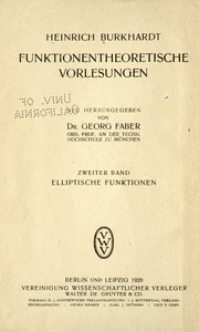 Cover of edition funktionentheore02burkrich