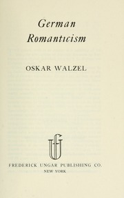Cover of edition germanromanticis00walz