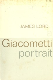 Cover of edition giacomettiportr000lord