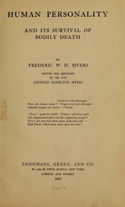 Cover of edition humanpersonality00myer