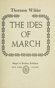 Cover of edition idesofmarch00wild