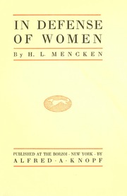 Cover of edition indefenseofwomen00mencuoft