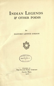 Cover of edition indianlegpoems00gordrich