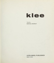 Cover of edition klee00klee