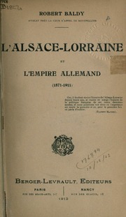 Cover of edition lalsacelorrainee00balduoft