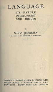 Cover of edition languageitsnatur00jespuoft