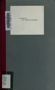 Cover of edition lespersesdeschyl00aescuoft