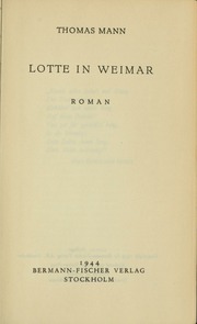 Cover of edition lotteinweimarrom00mann