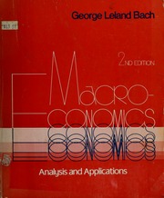 Cover of edition macroeconomicsan00bach