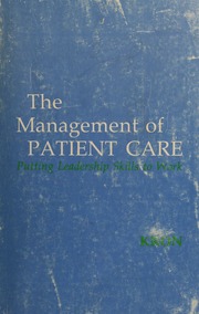 Cover of edition managementofpati00kron
