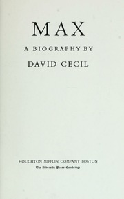 Cover of edition maxbiography00ceci