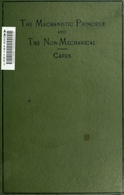 Cover of edition mechanisticprinc00caru