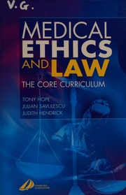 Cover of edition medicalethicslaw0000hope