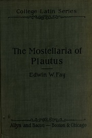 Cover of edition mostellaria00plauuoft