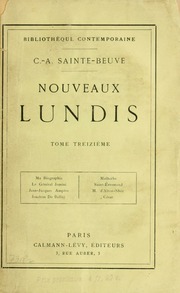 Cover of edition nouveauxlundis13sain
