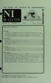 Numismatics International Bulletin, Vol. 10, No.11
