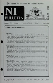Numismatics International Bulletin, Vol. 18, No.8