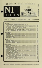 Numismatics International Bulletin, Vol. 19, No.11