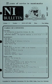 Numismatics International Bulletin, Vol. 21, No.5
