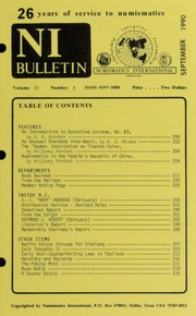 Numismatics International Bulletin, Vol. 25, No.9