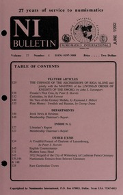 Numismatics International Bulletin, Vol. 27, No.6