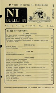 Numismatics International Bulletin, Vol. 28, No.11