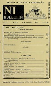 Numismatics International Bulletin, Vol. 28, No.9