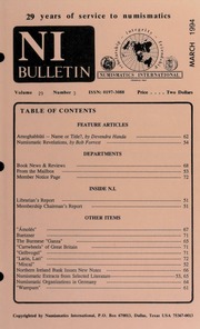 Numismatics International Bulletin, Vol. 29, No.3