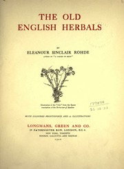 Cover of edition oldenglishherbal00rohduoft