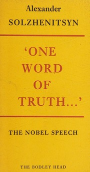 Cover of edition onewordoftruthno0000solz