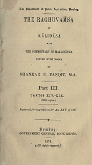 Cover of edition p3raghuvanawithc00kliduoft