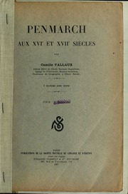 Cover of edition penmarchauxxviee00vall