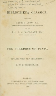 Cover of edition phaedrusofplato00plat
