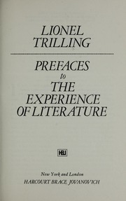 Cover of edition prefacestoexperi00tril