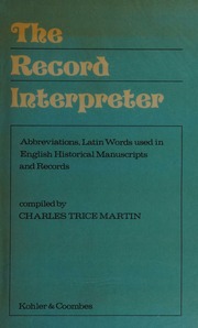 Cover of edition recordinterprete0000mart