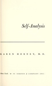 Cover of edition selfanalysis00hornrich