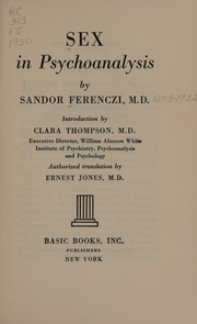 Cover of edition sexinpsychoanaly0000fere