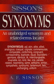 Cover of edition sissonssynonymsu0000afsi