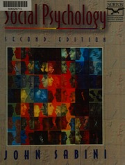 Cover of edition socialpsychology0000sabi