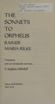 Cover of edition sonnetstoorpheus0000rilk_a5t6