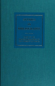 Cover of edition studiesinbibliog0000unse_p9i1