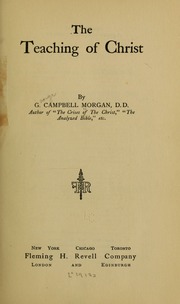 Cover of edition teachingofchrist01morg